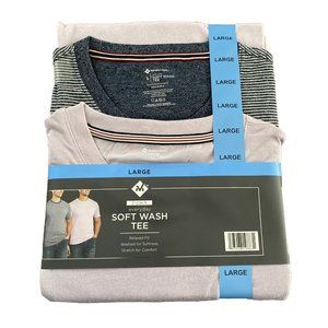 Member's Mark 2-Pack Soft T-Shirt Relaxed Purple/Blue Crewneck Tee Men Size L